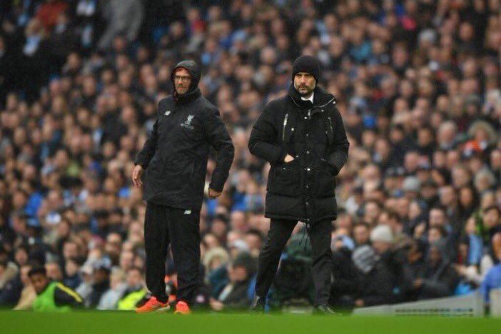 UnbelievableRef's tweet image. Klopp and Guardiola looking like a couple of drug dealers.. 😂

#TrapStars