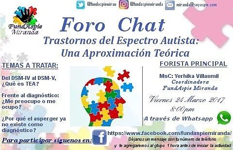 #Hoy hasta las 4pm se recibirán registros. #TEA #Autismo #FundAspie Formaliza tu inscripción a través del link: goo.gl/forms/Us9dRmAi…
