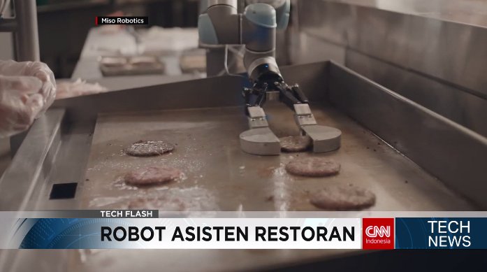 Robot bernama "Flippy" ini bisa menjadi asisten memasak di restoran yang mampu mengidentifikasi tingkat kematangan makanan. #TechNews