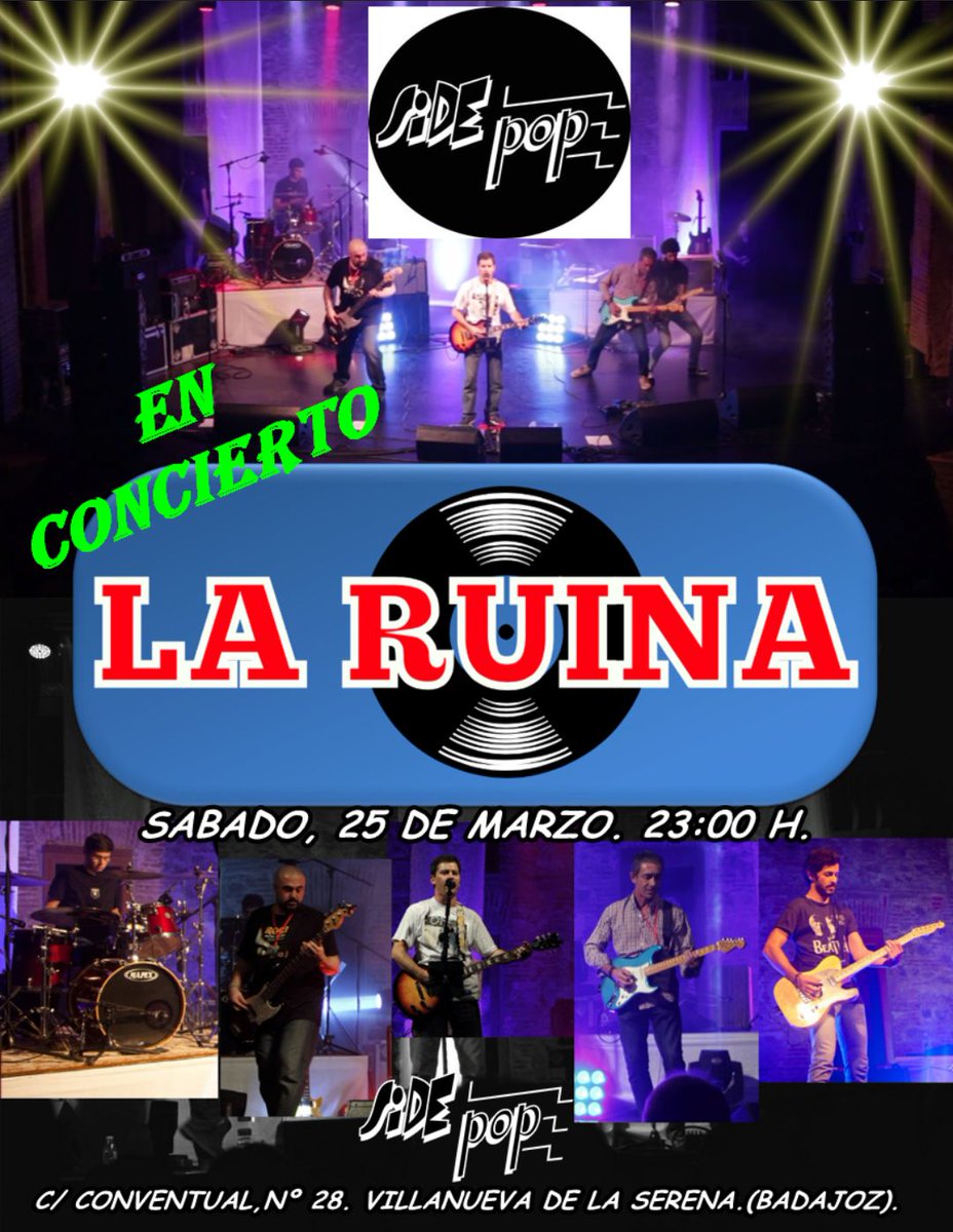 C100vegasaltas's tweet photo. Este fin de semana #SidePop Vva. te ofrece sesión doble.
Hoy viernes MADE in AQUI y mañana @laruinadb
Produce Kirita Producciones https://t.co/KPzJ3yYMVP