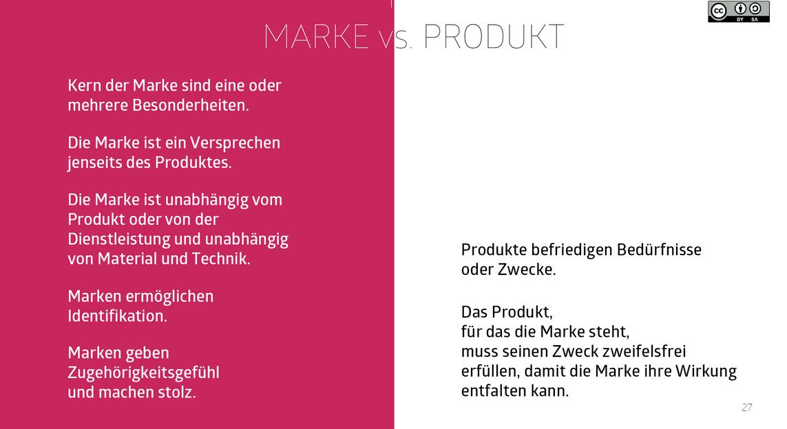 Marke vs Produkt #CASomm #Storytelling