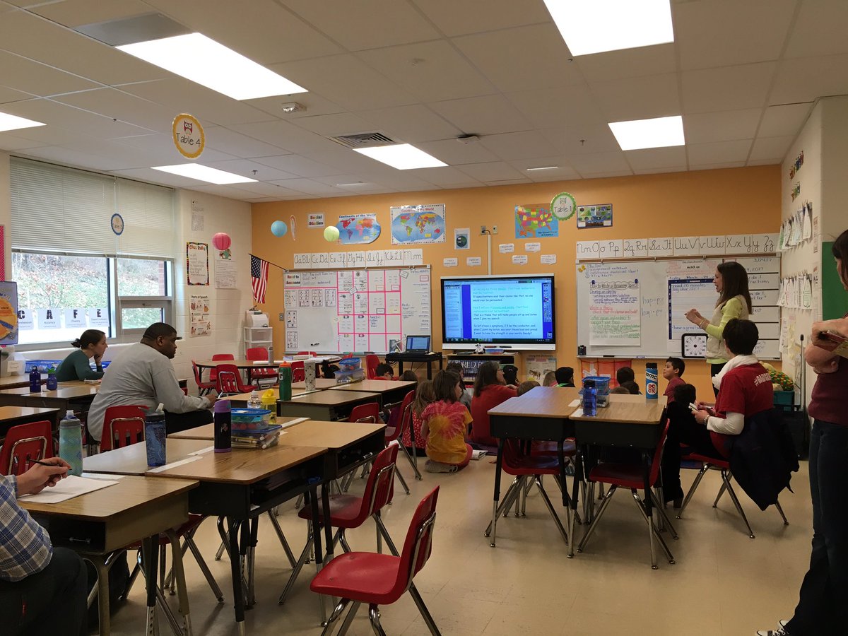 Administrators learning about writing with students and teachers <a href="/APS_ELA_Elem/">APS Elementary ELA</a> <a href="/APSVirginia/">Arlington Public Schools</a>