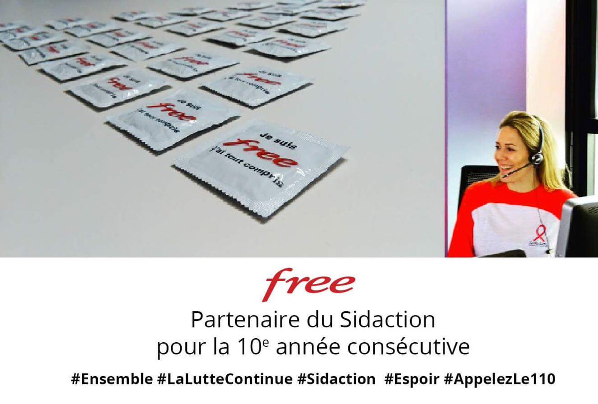 #FREE &amp; #Sidaction 10 ans de partenariat WE #Sidaction #110 #FaîtesLe110 #rechercheContreLeSida