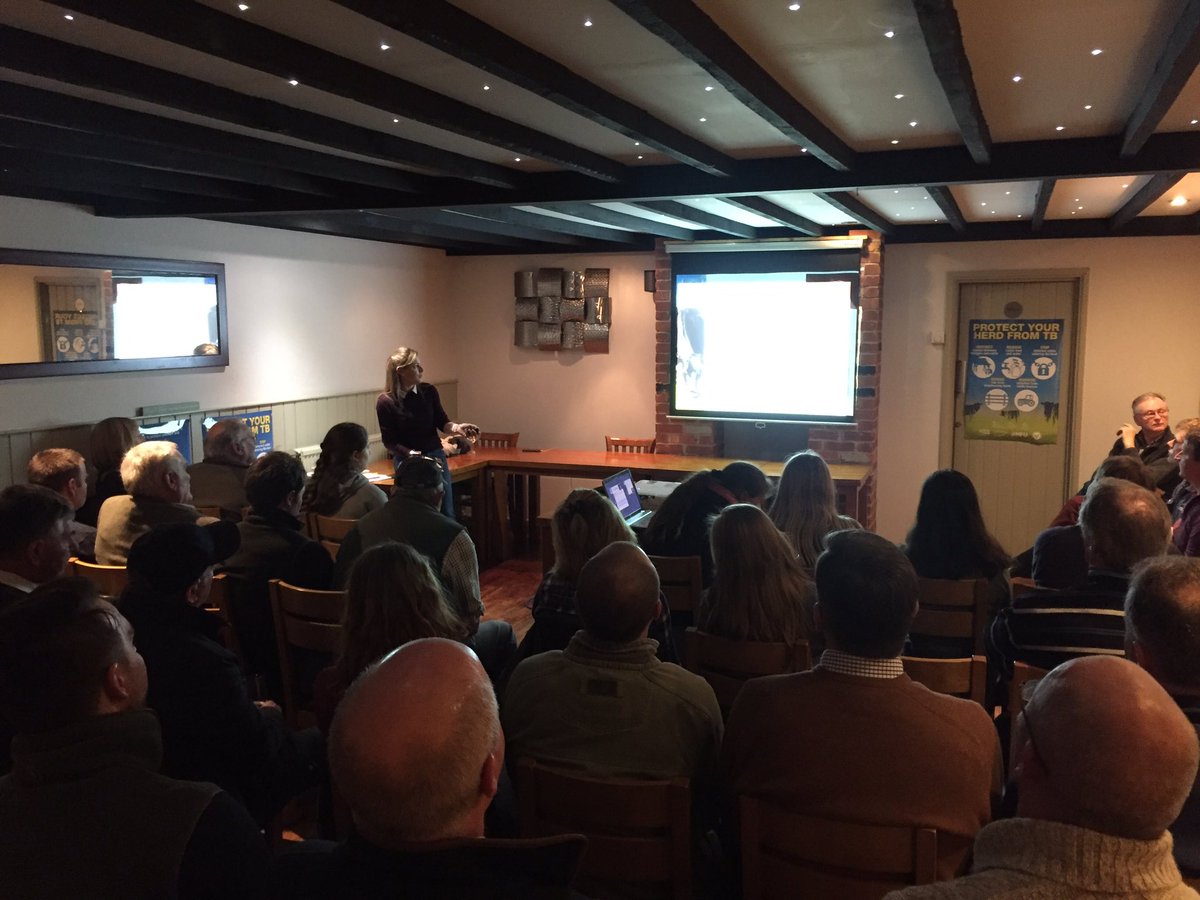 HookNortonVets's tweet photo. Great turnout out last night for our TB biosecurity meeting. Thanks @XLFarmcare for organising. Very interesting and informative! #tbfree https://t.co/89WJPSrgU7