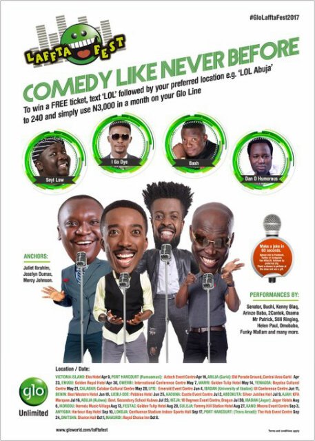 Osamacomedian's tweet photo. Come and experience #laffta like never before!! Proudly put together by @gloworld #GloLafftaFest2017 #Debasicsafrica https://t.co/FzLCc0F5CL