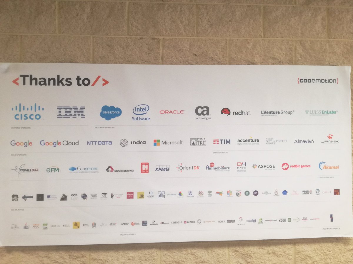 brillanteNA's tweet photo. Ready for #Codemotion #Rome the greatest italian #developer conference! @EmilioSpatola @BarboniGabriele https://t.co/NvYbUjx90N