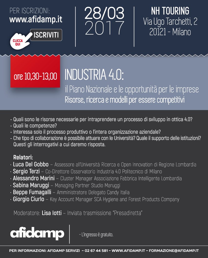 #Industria40 Garantire alla tua #azienda un #futuro brillante attraverso un processo di #sviluppo 4.0? Scopri come: afidamp.it