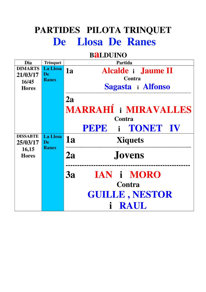 fedpival's tweet photo. #Partides #Professionals de la setmana Llosa de Ranes, Pedreguer, Piles i Vilamarxant
🗓📝#GoogleCalendar https://t.co/uadHyzbJvK https://t.co/WQ6ZIcQuBu
