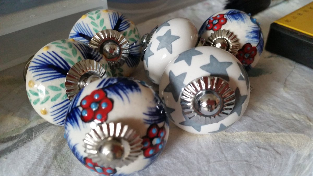 Busy day ahead in the workshop, lovely using funky eye catching pieces to revamp old items.