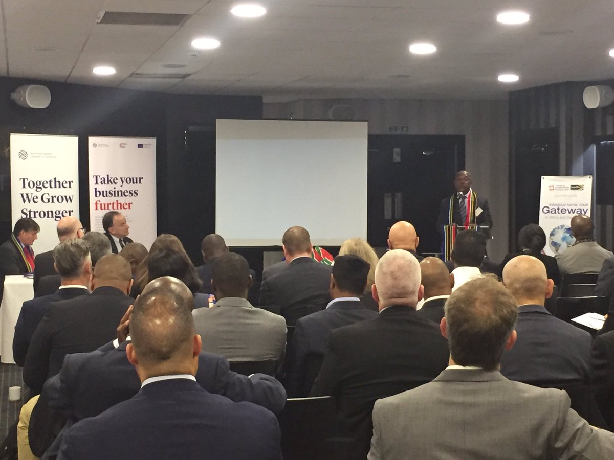nechamber's tweet photo. President of @DurbanChamber Zeph Ndlovu talks about great opportunities in South Africa for the North East @tradegovuk_NE https://t.co/FduEs9MuFd