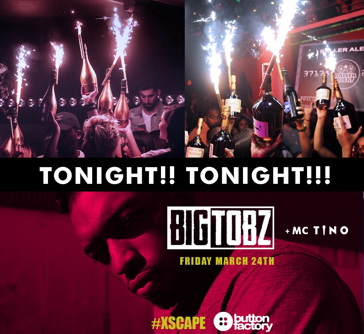 D24Entz's tweet photo. ‼️ T O N I G H T ‼️
#XSCAPE
Big Tobz &amp; MC Tino @ Button
music by DJ Scorpio &amp; DJ Ahmed
Early Arrival is Advised
Over 18s only - I.D Required https://t.co/dJxi43MAhx