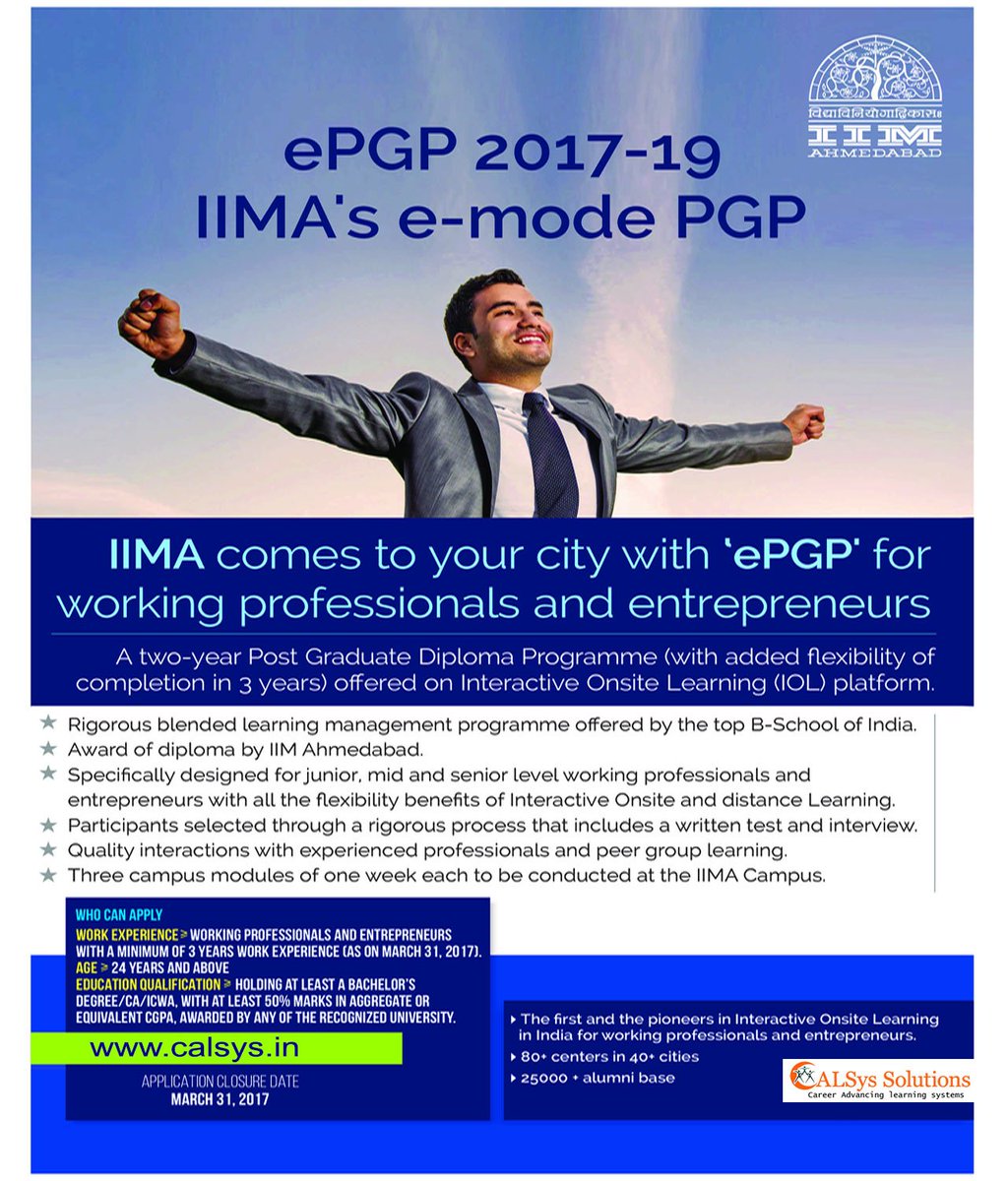 CalsysEducation's tweet photo. Calsys Solutions | ExecutivePost Graduate Programme in Management (EPGP).Best institute in Gurgaon.
visit:https://t.co/hYBUwCzdQM https://t.co/hxYc9rI1zF