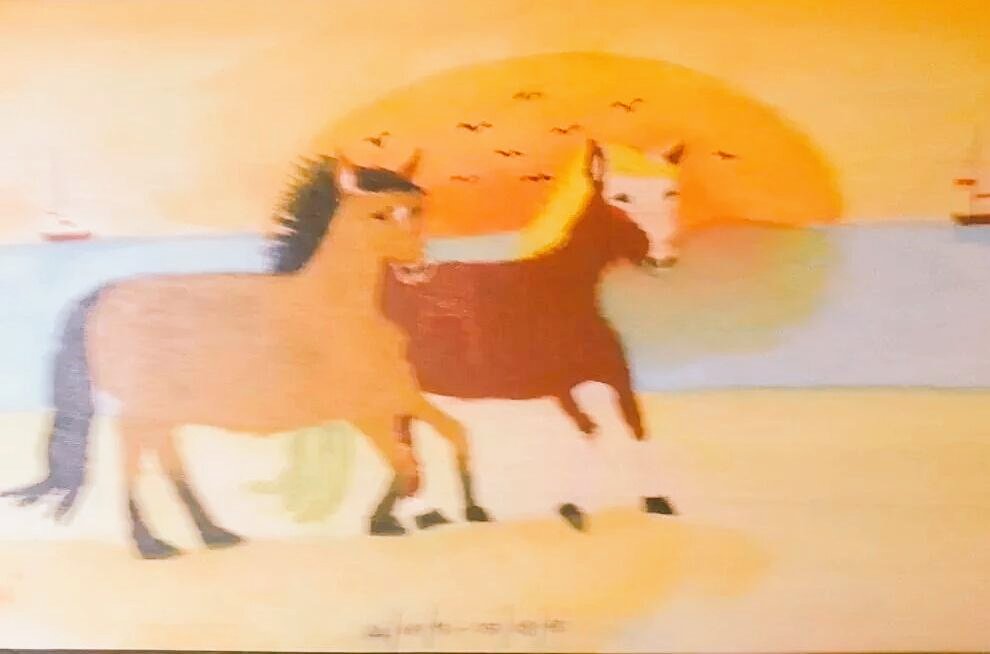 LSondrio's tweet image. "CAVALLI AL GALOPPO AL TRAMONTO IN RIVA AL MARE"
(~&amp;gt; su tavola)