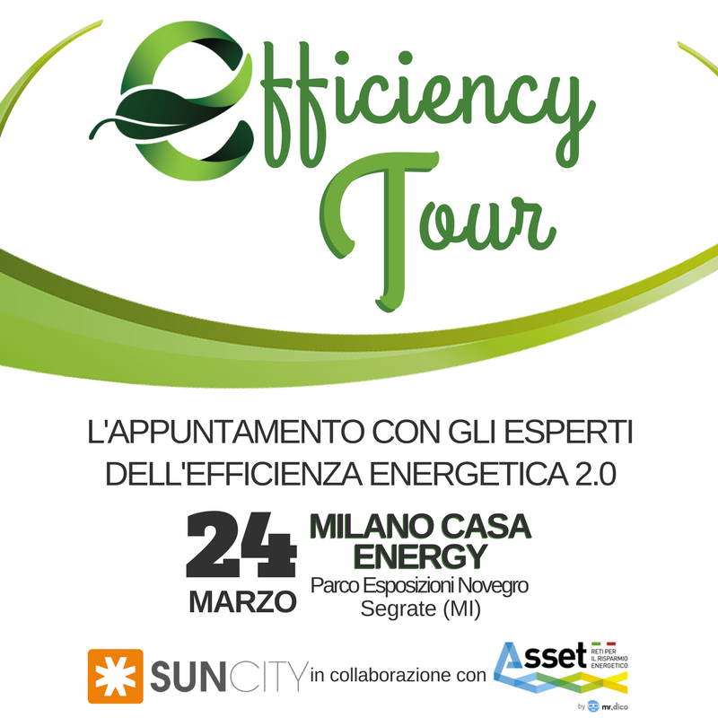 L'#EfficiencyTour continua! Oggi siamo a #MilanoCasaEnergy, ma ci aspettano tanti altri appuntamenti.Scoprili tutti! bit.ly/2nuL7sY