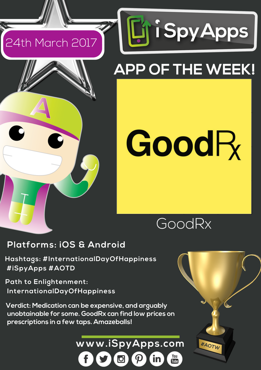 iSpyAppsGeneral's tweet photo. #RedNoseDay is all about helping the less fortunate, so it's only fitting that our #AOTW is @GoodRx - making prescriptions more affordable! https://t.co/6MSxw41Ec4