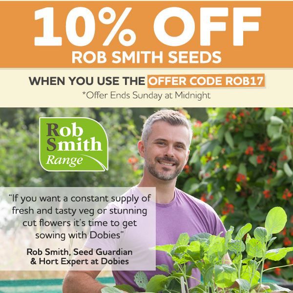 DobiesOfDevon's tweet photo. Get 10% off all Rob Smith Seeds when you use Offer Code ROB17 @RobsAllotment #getsowing #gardening https://t.co/dfNwRtXdYl https://t.co/Py20bXAT2m