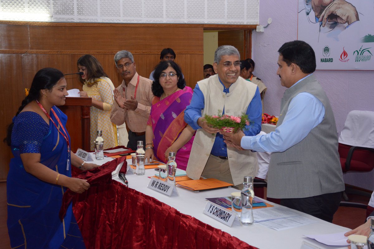 Dr. W.R. Reddy, IAS, Director General NIRDPR,welcoming Honourable Minister of State for Science, Technology &amp; Earth Sciences, YS Chowdary.