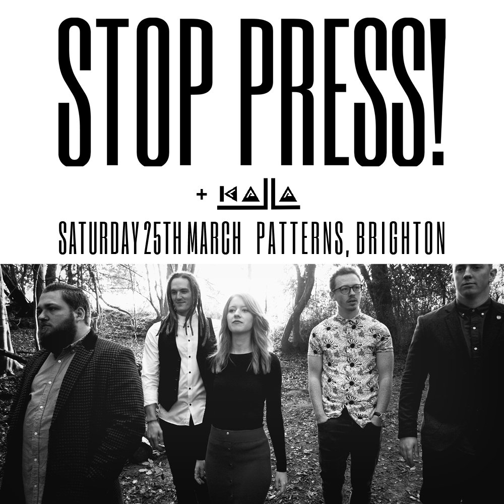 LoutPromotions's tweet photo. TONIGHT: @StopPressMusic 'Rise' album launch in #Brighton @PatternsBTN with support from Kalla! Tickets 👉 https://t.co/DCKOrltNgU https://t.co/uOZDFAXLt0