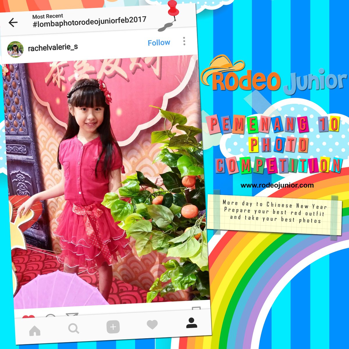 Congratulation Rachel Valerie sbg salah satu pemenang Rodeo Junior Instagram Photo Competition Feb2017 #Ootd #Fashion #KidsWear #KidsFashion