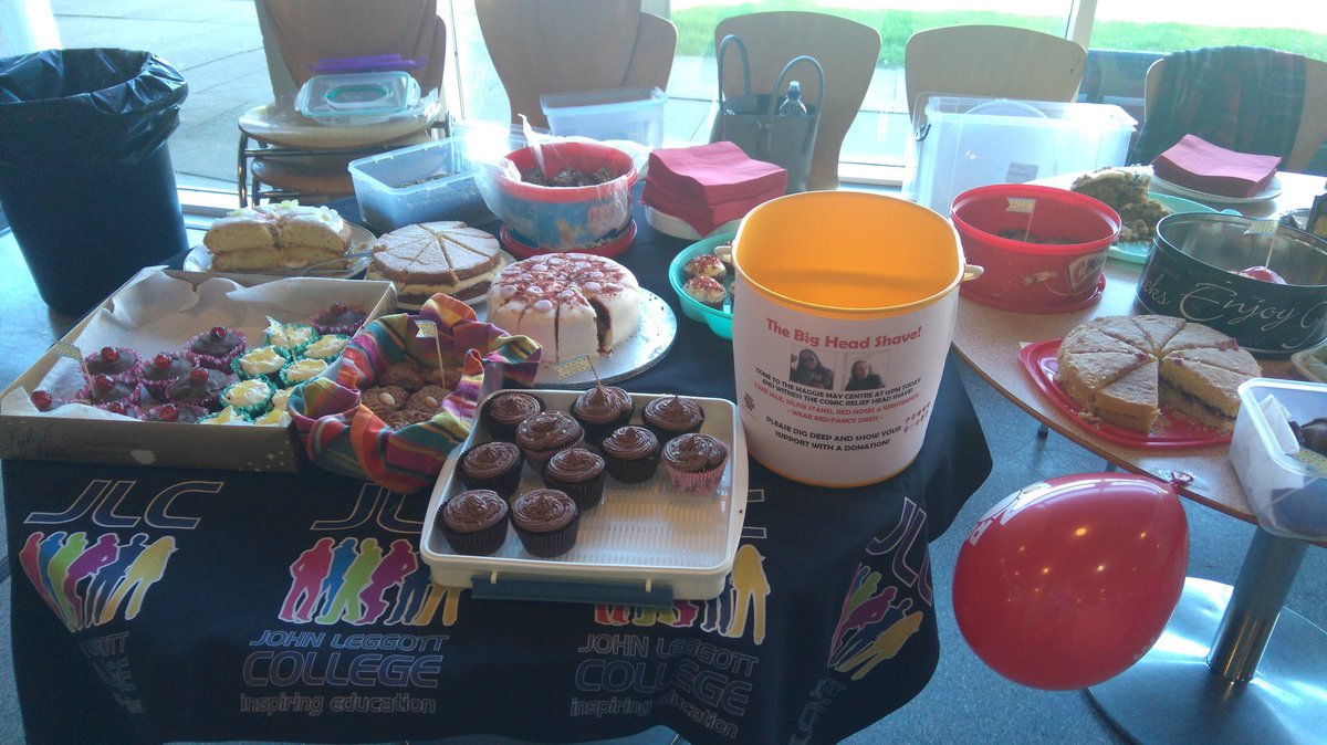 tasha_benstead's tweet photo. Cake sale in Maggie to raise money for Comic Relief! @LeonRiley_JLC @RinaldiKelly @LeonRiley_JLC #RedNoseDay https://t.co/4l40kxfvrO