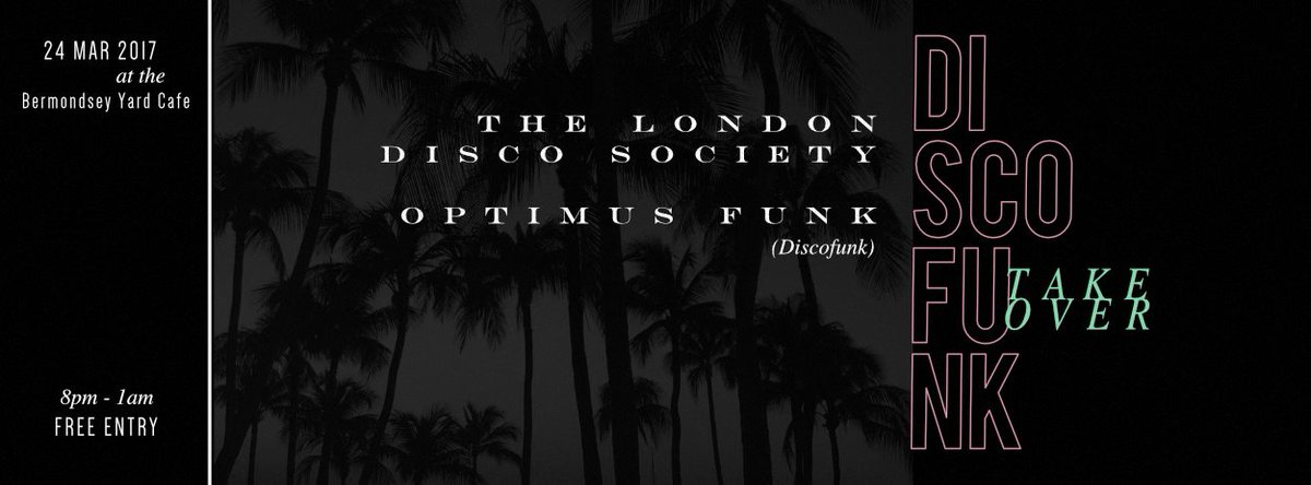 Joining the don <a href="/DJOptimusFunk/">Optimus Funk</a> this eve <a href="/BermondseyYard/">Bermondsey Yard Cafe</a> Cafe this evening for another @DISCOFUNK_LDN b2b GET ON DOWN
#freeentry #SE1