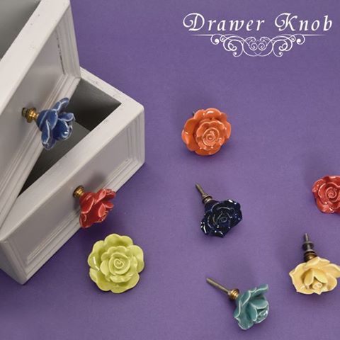 indianshelf's tweet photo. Multicolor Flower Ceramic Rose Knobs New Collection Available Only on https://t.co/bcci4txatA #indianshelf #handmade #roseknobs https://t.co/MJKByzk6iG
