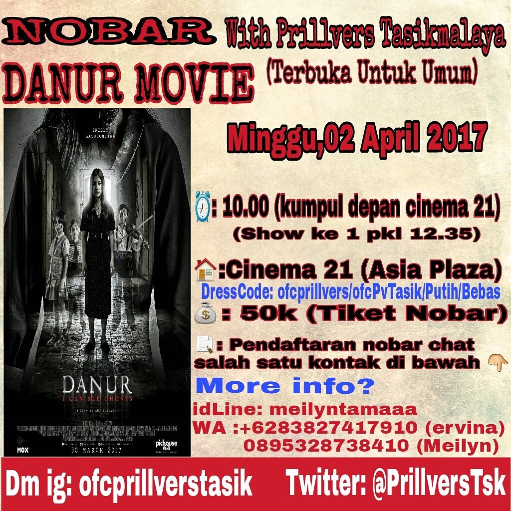 PrillversTsk's tweet photo. Slamat sore cuman mau ngingetin soal film Danur nih  yuk join sama pv tasikmalaya kita nobar bareng pv tasik 
HARI MINGGU,02 APRIL 2017 https://t.co/exJBYqgWCF