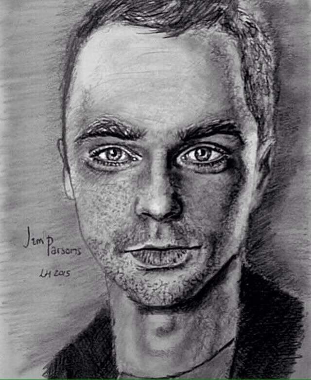Happy Birthday to the sweet Jim Parsons. My artwork of him (done two years ago)  