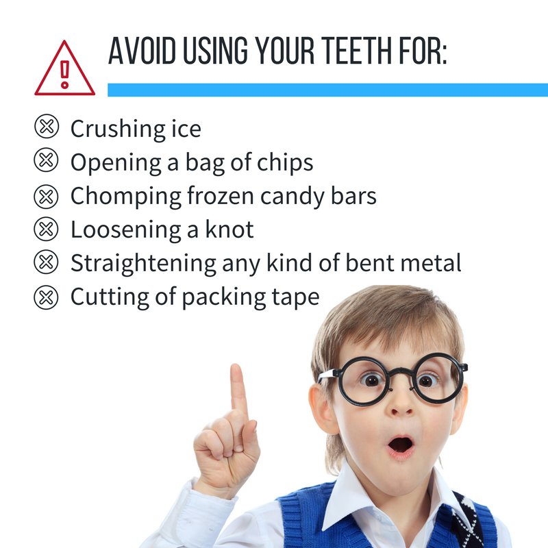 Anyone guilty of any of these? Your teeth are not tools. Don't use them with anything other than chewing food.#OralCareTip #CareForYourTeeth