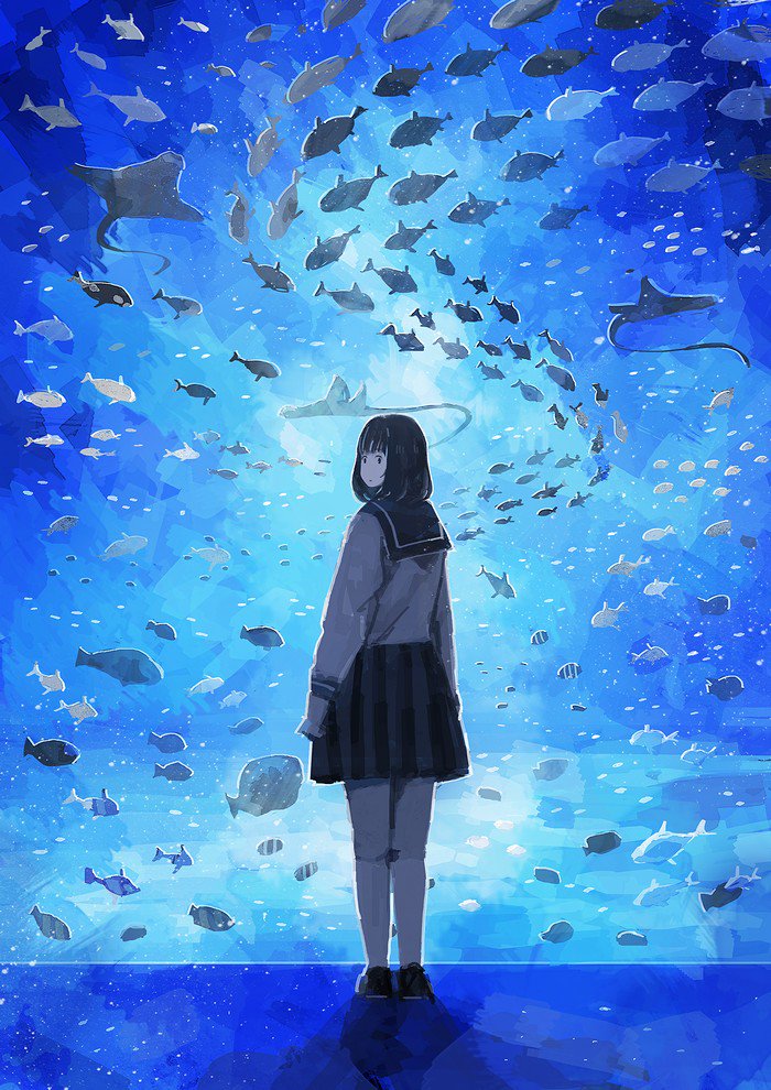 のみや 在 Twitter 上 水族館と女の子 ツイッター10周年だから青い画像を貼る T Co 0hn62vjfkn Twitter