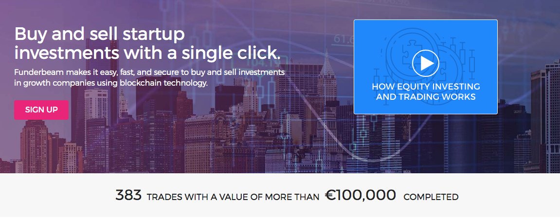 funderbeam's tweet photo. This is a great milestone! The first €100k has been traded on Funderbeam! https://t.co/3WzBho0BCD