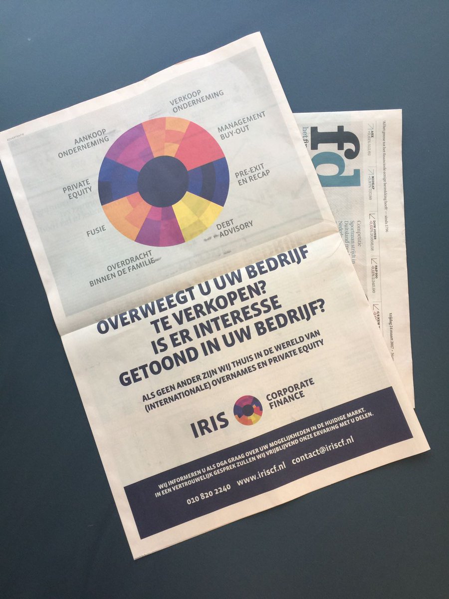 IRISCorpFin's tweet photo. Adverteren als je het druk hebt! Vandaag in het FD. https://t.co/Ve1BdGxJtX