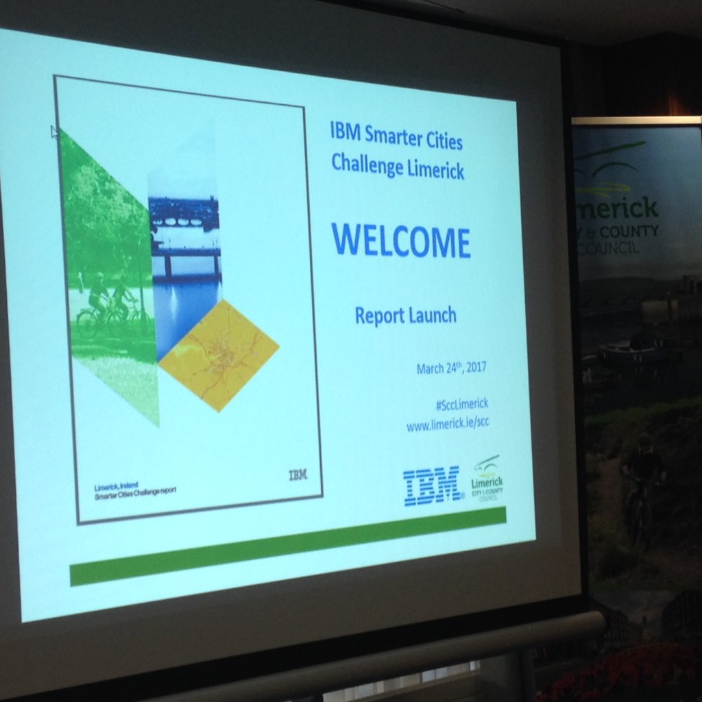 kennedydee's tweet photo. Launch of @IBM @CitiesChallenge Limerick Report #SccLimerick @ibm_in_ireland https://t.co/K9RVKlG2Yz