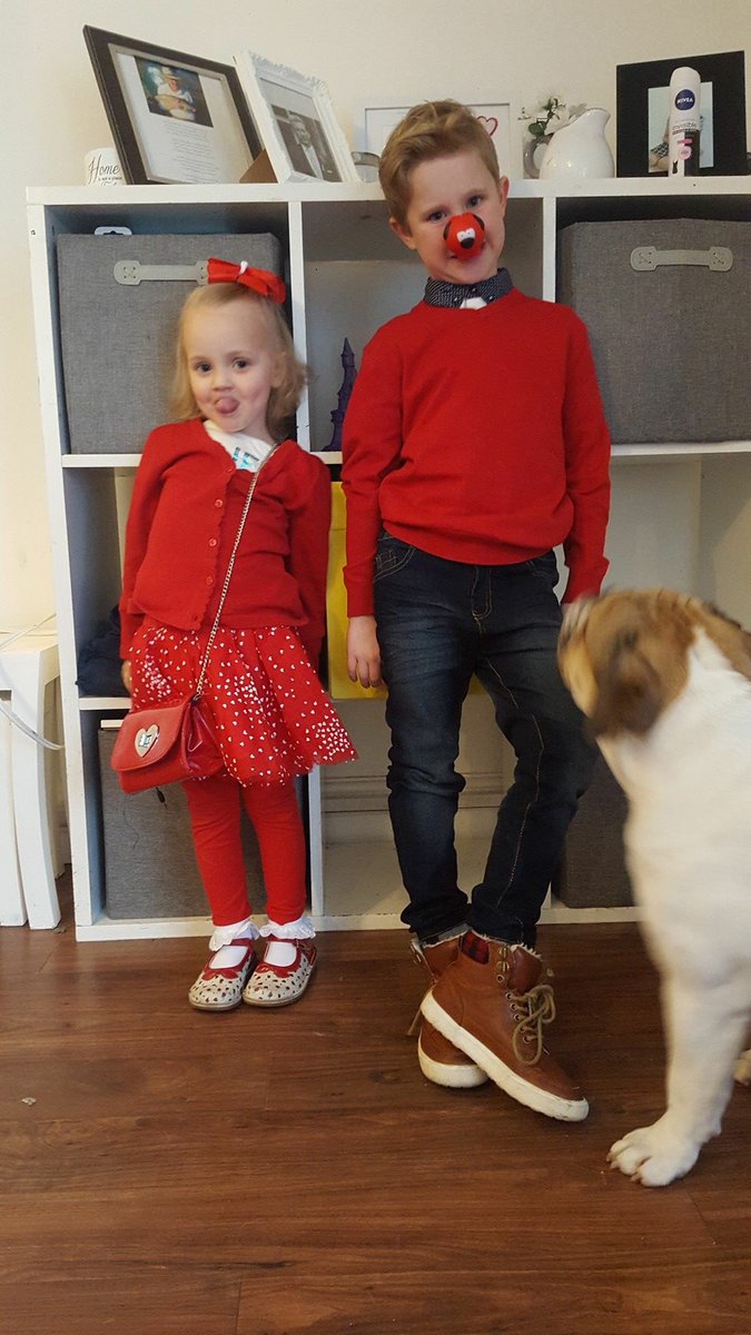 It's #RedNoseDay! Ruby and Freddy all dressed up for the occasion ❤