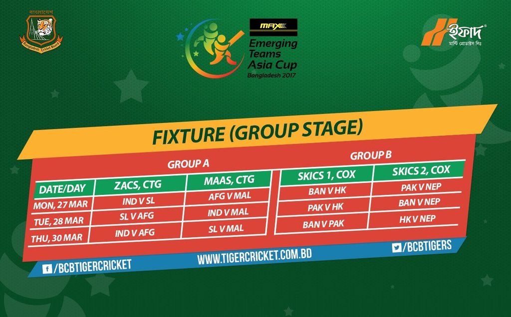 BCBtigers : Fixtures of the group stage of #EmergingTeamsAsiaCup2017. … x.com/BCBtigers/stat…)