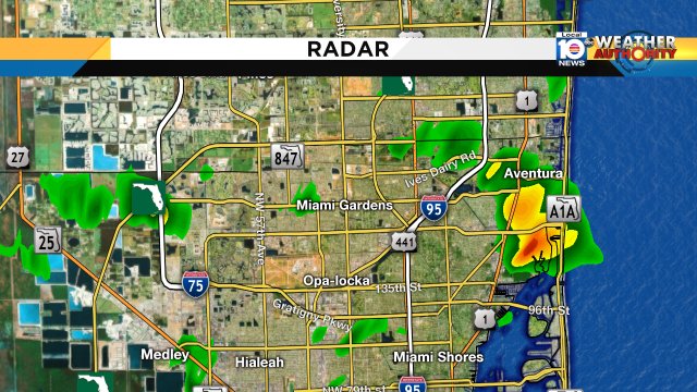 Scattered showers continue to push onshore with the ocean breeze.Watch Local10 for more. https://t.co/M25q8MaCTD