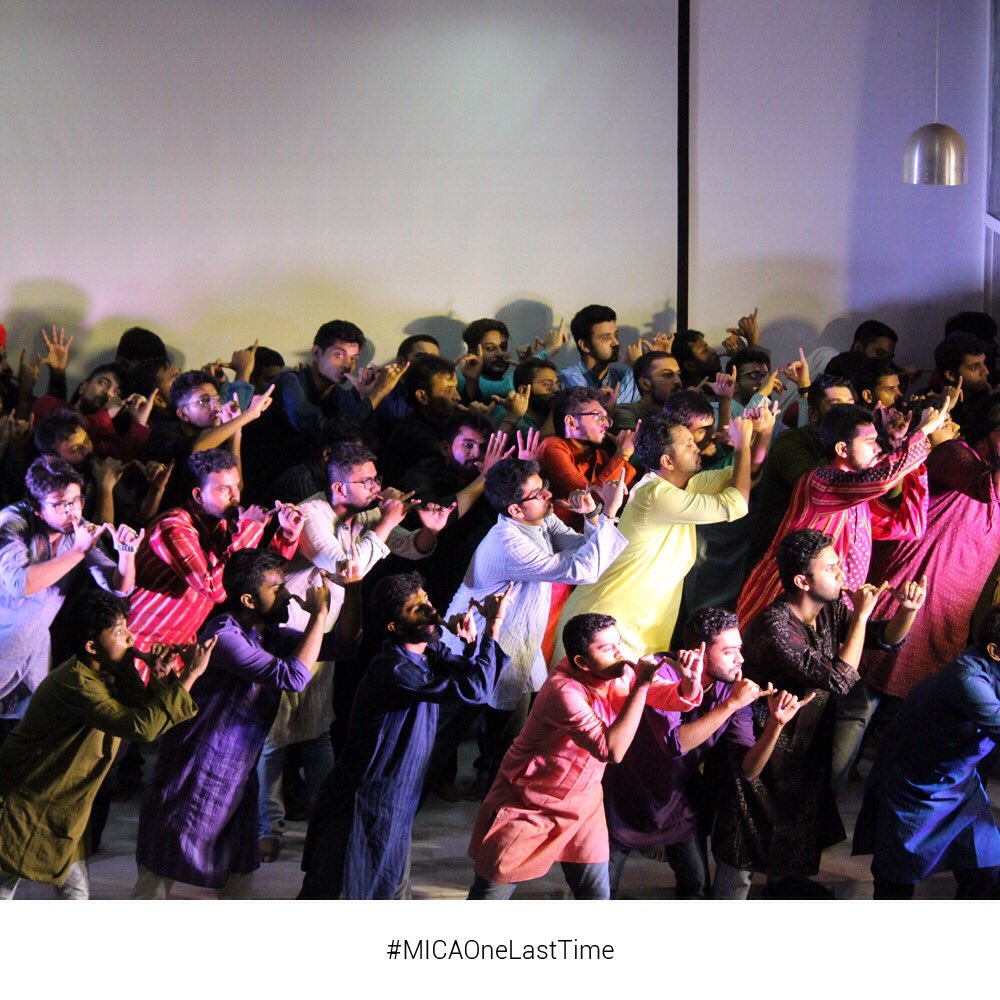 MICA_Ahmedabad's tweet photo. Each batch at MICA contributes something unique to the campus. While batches may come and go, the Palaash dance has stayed #MICAOneLastTime https://t.co/4IfPmPezLu