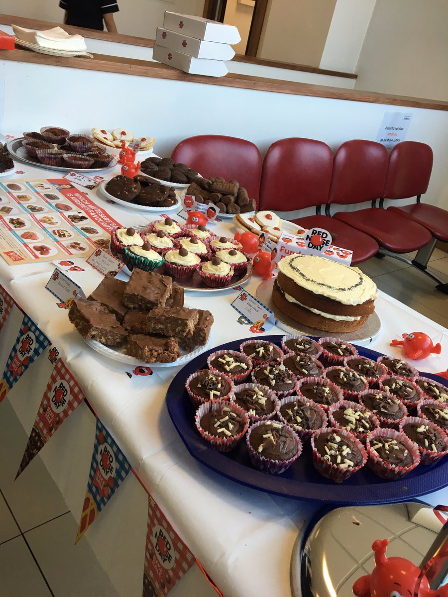 SpaMedicaTweets's tweet photo. We're having a #bake sale today to raise money for #comicrelief. Great effort from the team! #RedNoseDay https://t.co/Txov6YFfvS