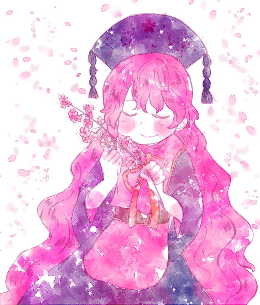 純狐(東方プロジェクト) 「桜純狐ちゃん・2017 」|鱗士のイラスト