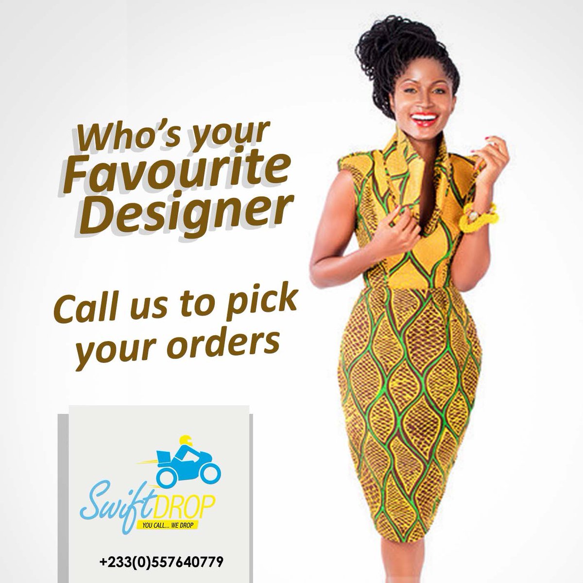 SwiftDropgh's tweet image. It&apos;s Friday!!! Tag your favourite designer. #swiftdrop #youcallwedrop call us on 0557640779