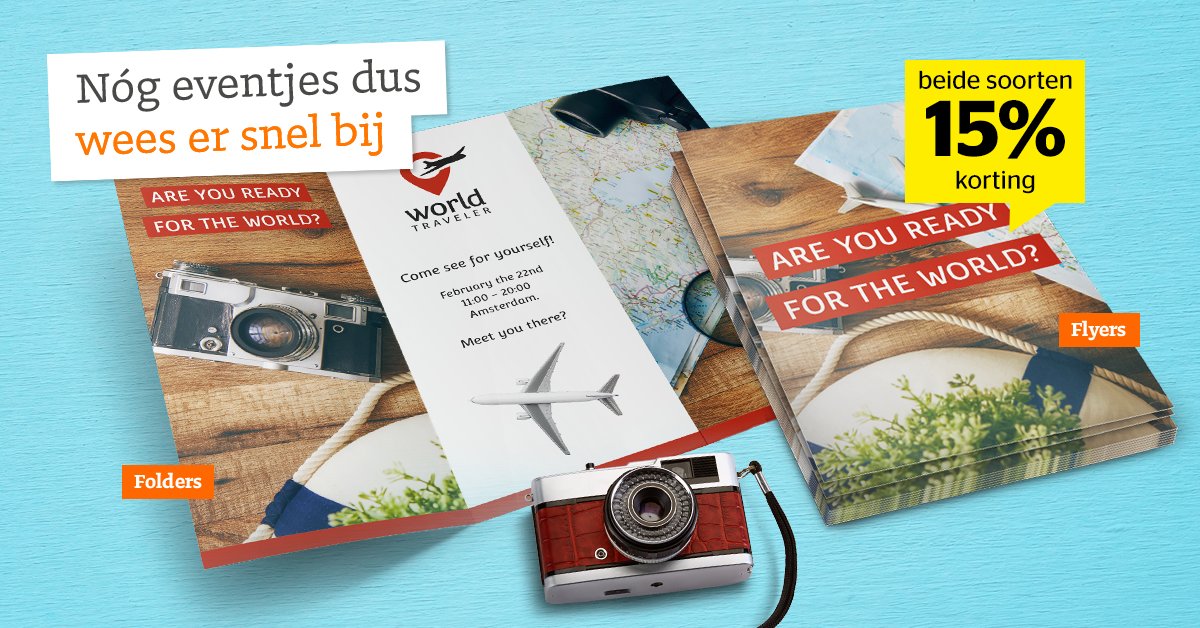 De #korting op #flyers en #folders loopt nog t/m 31 mrt. Wees er dus snel bij ➜ printde.al/deals