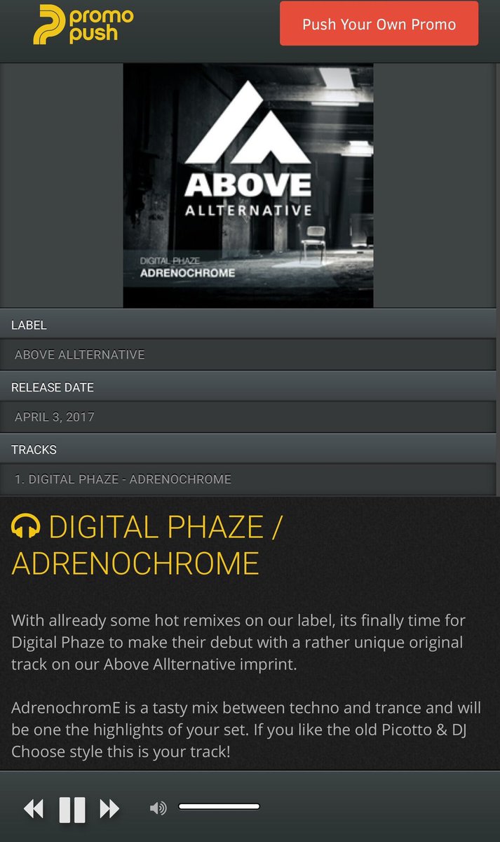 stevedgriffin's tweet photo. Out on promo! Due for release April 4th Adrenechrome from @TheDigitalPhaze #ABOVEALTERNATIVE #TRANCE #TRANCEFAMILY #IRISHTRANCEFAMILY https://t.co/FXdIYb3b9I