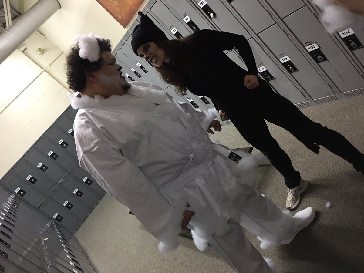 On set for the final day of <a href="/faretradeshow/">Fare Trade</a> !!!! So excited for today's silliness. Cats vs dog! 

#letstrade #setlife