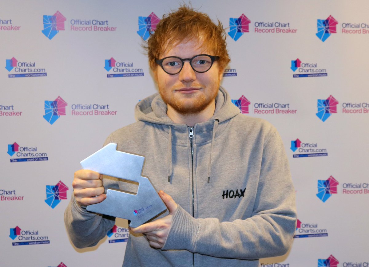officialcharts's tweet photo. It's official: @EdSheeran claims the UK Chart DOUBLE for a third week. Full story: https://t.co/jgj8pFAnSB https://t.co/nNnSX6WehR