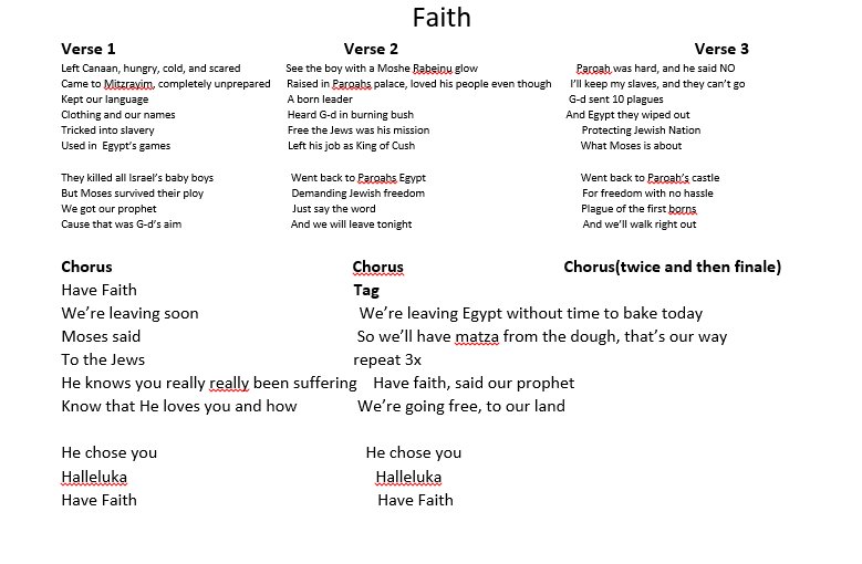 audreychani's tweet photo. @IvankaTrump Wrote Passover lyrics to Stevie Wonder's Faith for purpose getting more Jews to "join the team" Can you help get it produced? https://t.co/r2W5gTx2L6