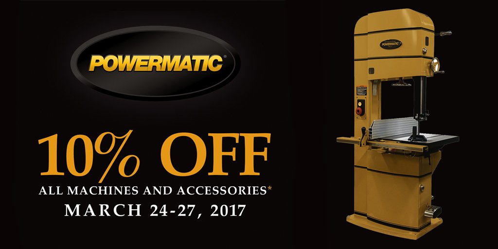 FastoolNow's tweet image. 🚨 Take 10% off all @Powermatic machines &amp;amp; accessories, now-3/27. 🚨
bit.ly/PowermaticSale #woodworking #powermatic #pmgold #sale #woodwork