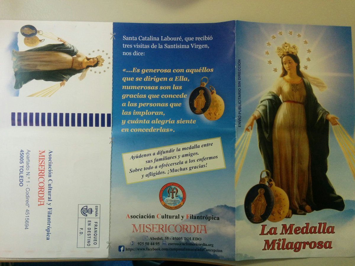 Medalla milagrosa. ¡Ofrézcasela a los enfermos!