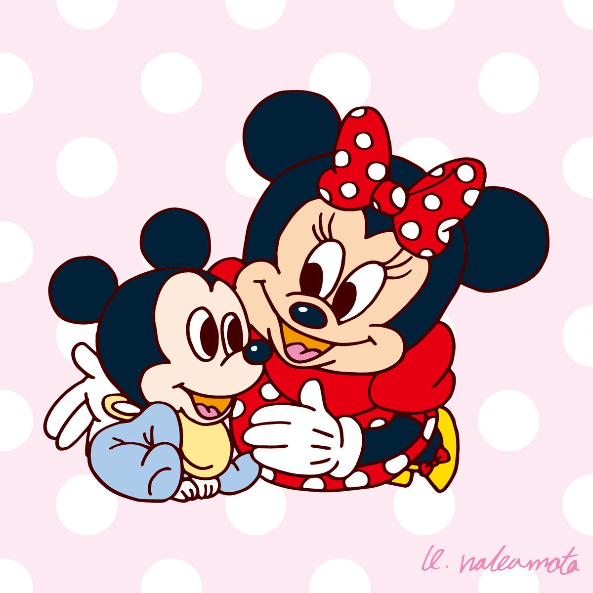 なかも No Twitter ベビーミッキー ミニー Disney Mickeymouse Minniemouse Baby イラスト イラストレーター イラスト倶楽部 絵 絵描きの輪 絵の島 創作の狼煙