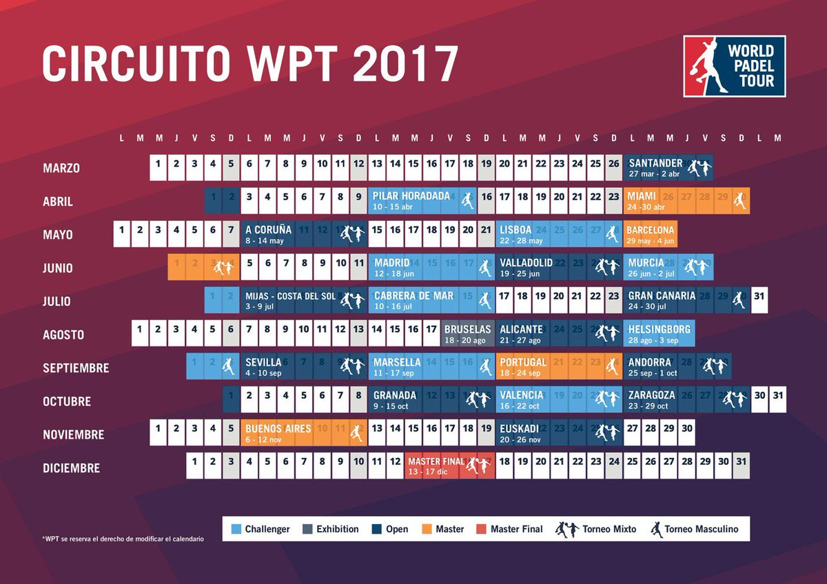Le calendrier WPT avec son étape incontournable en France au Club Winwin Padel de l'Arbois du 10 au 17 septembre prochain ! #WPT