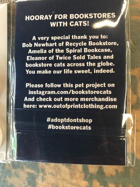RecycleBook's tweet photo. This button set, featuring Bob Newhart the cat, is available at our Campbell location! Thanks to @bookstorecats! 😻 https://t.co/J6IEpRW0x4